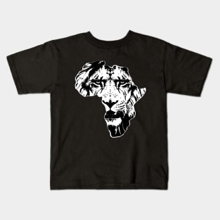 Retro Vintage Lion Face. Cool Zoo Animals Lovers Zoo Keeper Gift Black Live Matter African Pride Kids T-Shirt